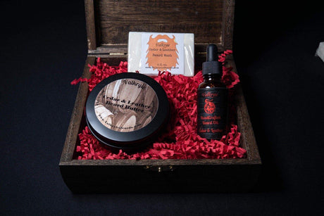 Cedar and Leather Deluxe Beard Care Kit - Valkryie