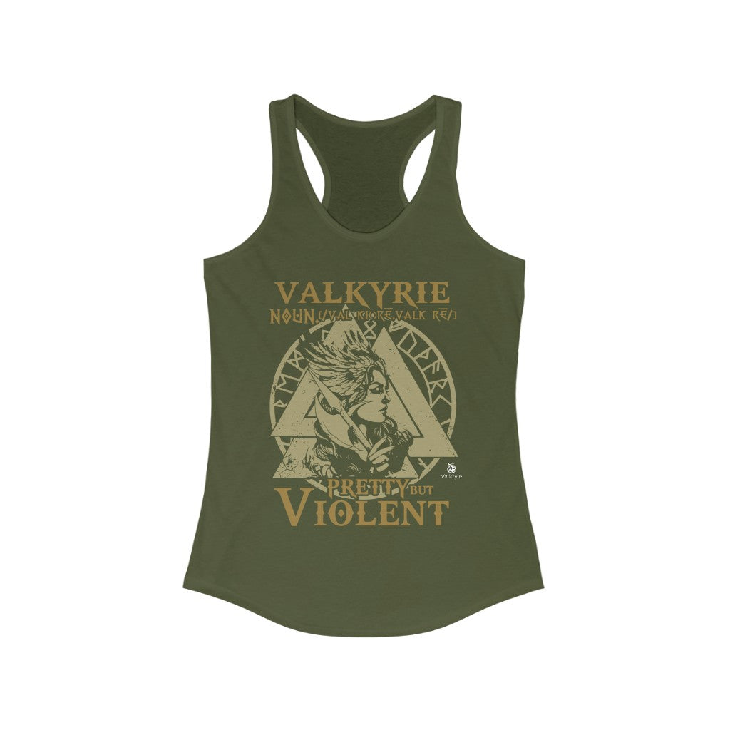 Women's Pretty but Violent  Racerback Tank - Valkryie